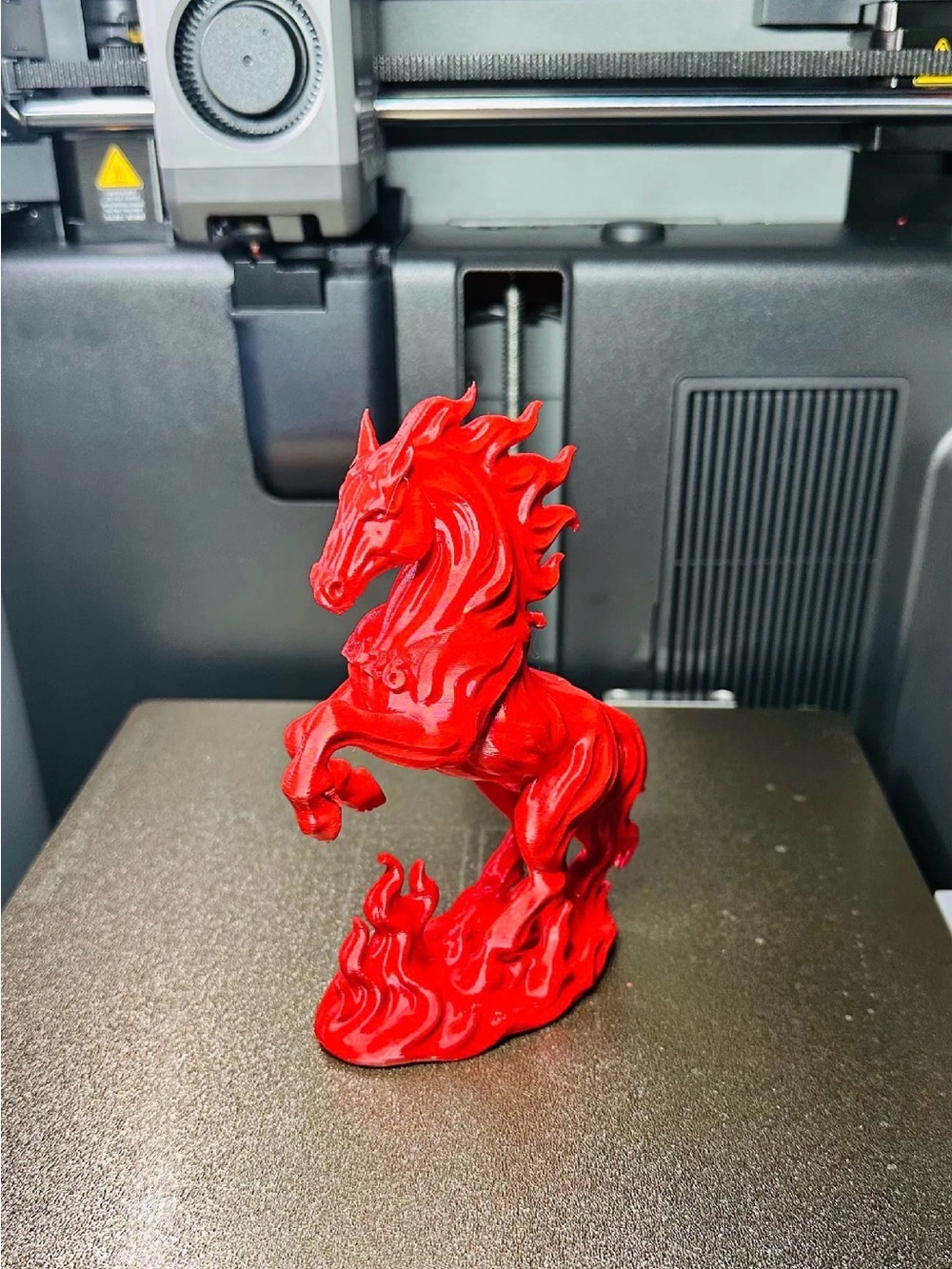 Red Flaming Horse Sculpture - Decorative Home Accent